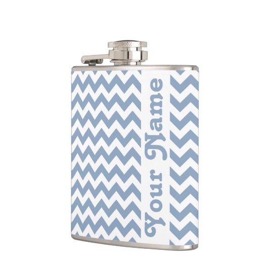 Rock Blue Safari Zickzack mit benutzerdefinierbare Flachmann (Links)