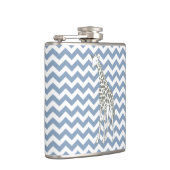 Rock Blue Safari Zickzack mit Pop Art Giraffe Flachmann (Rechts)