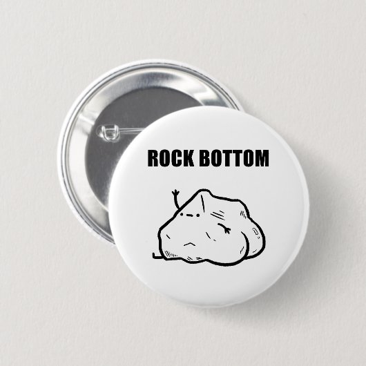 Rock Bottom Funny Geology Pup Button Button (Vorne & Hinten)