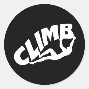 Rock Bouldering Climation Silhouette Runder Aufkleber