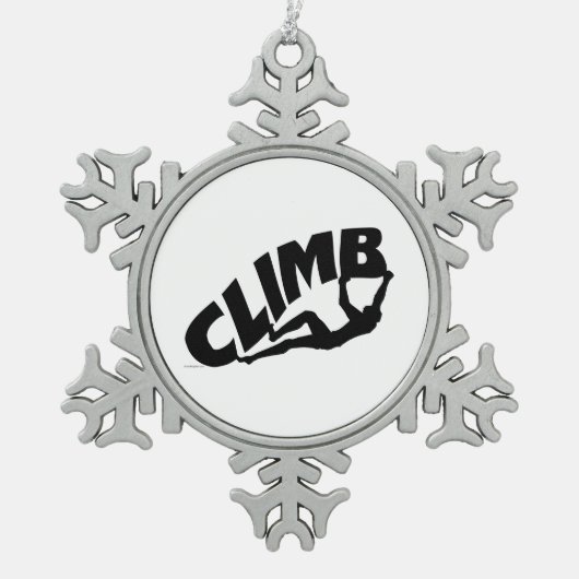Rock Boulding Schneeflocken Zinn-Ornament (Vorderseite)