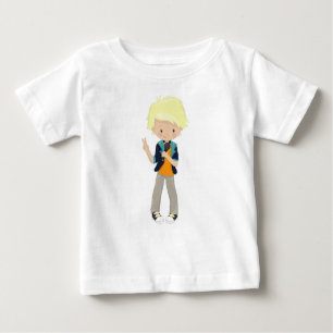 Rock Boy, Blond Hair, Band Sänger, Mikrofon Baby T-shirt