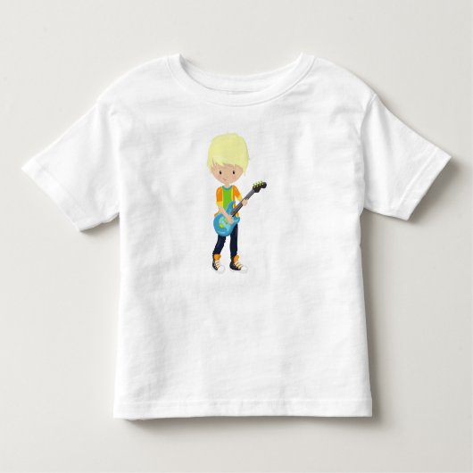 Rock Boy, Blond Hair, Gitarrenspieler, Band, Musik Kleinkind T-shirt (Vorderseite)