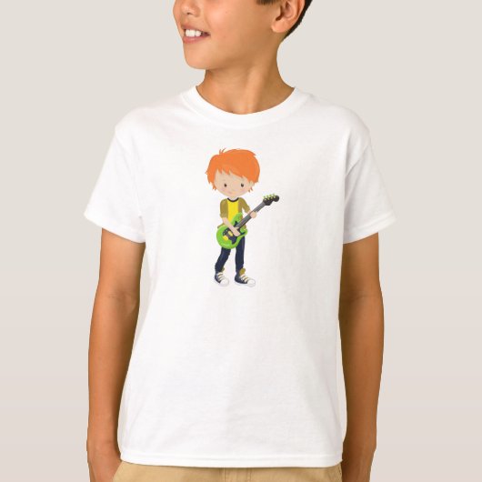 Rock Boy, Orange Hair, Band, Musik, Gitarrenspiele T-Shirt (Vorderseite)