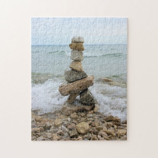 Rock Cairn am See - 11x14 - 252 Stk. Puzzle (Vertikal)