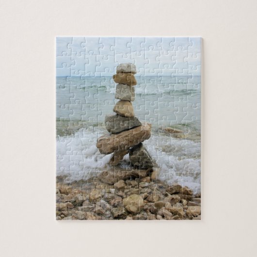 Rock Cairn am See - 8x10 - 110 Stk. Puzzle (Vertikal)