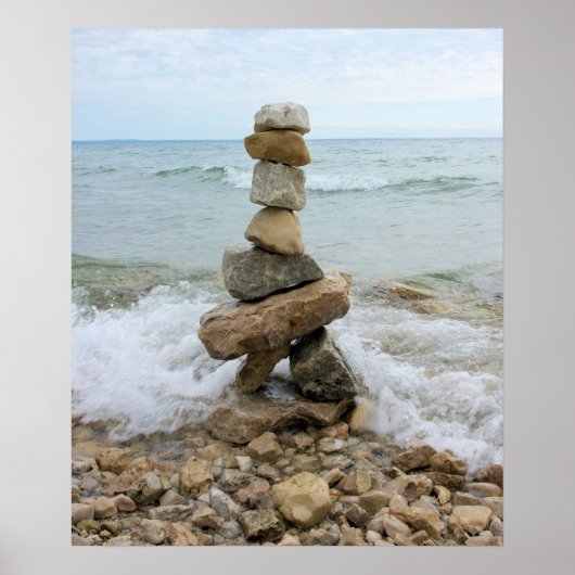 Rock Cairn (Säule) - Mackinac Island, Michigan Poster (Vorne)