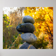 Rock Cairn Zen Wall Poster