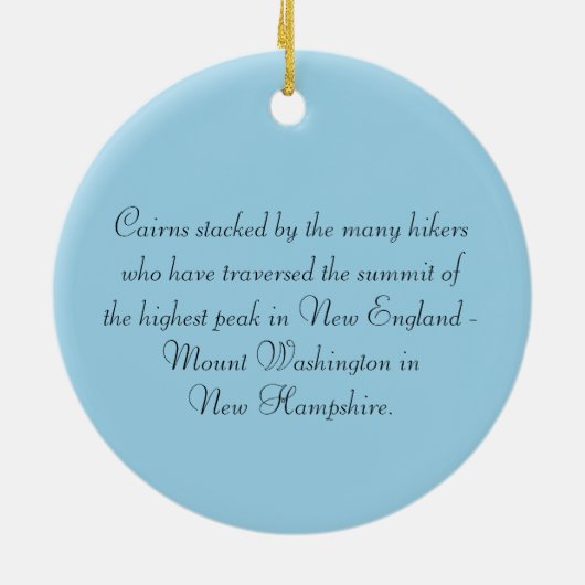 Rock Cairns New Hampshire Keramik Ornament (Hinten)