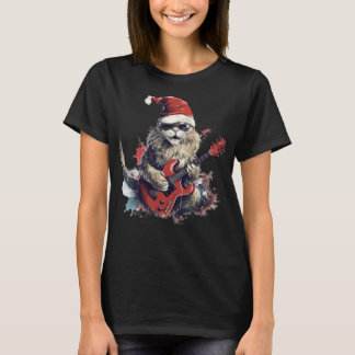 Rock Cat Gitarre spielen Weihnachten Weihnachten T-Shirt