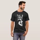 Rock Cat Playing Gitarre Cat T-Shirt (Vorne ganz)