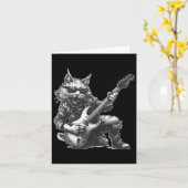 Rock Cat Playing Gitarre Funny Gitarre Cat Karte (Gelbe Blume)