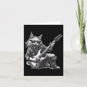 Rock Cat Playing Gitarre Funny Gitarre Cat Karte
