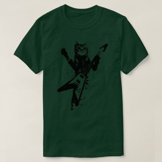Rock Cat Playing Gitarre Funny Guitar Cat (31) T-Shirt (Design vorne)
