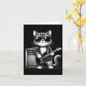 Rock Cat Playing Gitarre Karte (Gelbe Blume)
