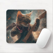 Rock Cat Playing Gitarre Maus Pad Mousepad (Mit Mouse)