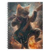 Rock Cat Playing Gitarre Notebook Notizblock (Vorderseite)