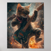 Rock Cat Playing Guitar Poster (Vorne)