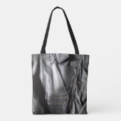 Rock Chick Black Imitate Leather Biker Jacket Foto Tasche (Rückseite)