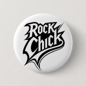 Rock Chick - Bold Black and White Typografy Button (Vorderseite)
