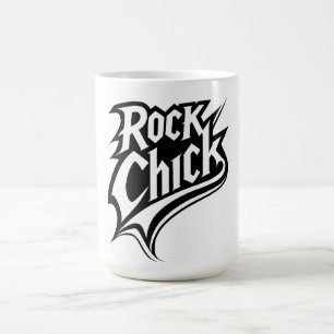 Rock Chick - Bold Black and White Typografy Kaffeetasse