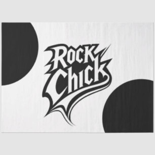 Rock Chick - Bold Black and White Typografy Seidenpapier