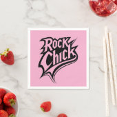 Rock Chick - Bold Black and White Typografy Serviette (Beispiel)