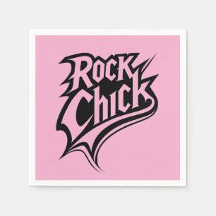 Rock Chick - Bold Black and White Typografy Serviette