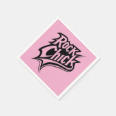 Rock Chick - Bold Black and White Typografy Serviette (Ecke)
