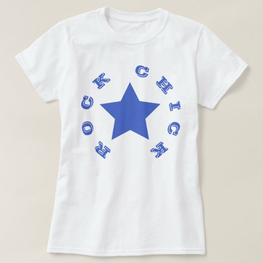 ROCK CHICK | Navy Blue Star Women's Basic T - Shir T-Shirt (Design vorne)