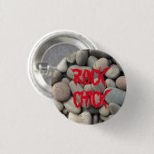 ROCK CHICK PEBBLE STONE BUTTON Geologie (Vorne & Hinten)