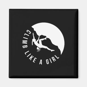 Rock Climb Like A Girl Damen Kletter T-Shirt Bou Magnet