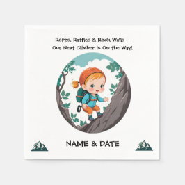 Rock Climber Adventure Theme Girl Baby Napkin Serviette