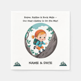 Rock Climber Adventure Theme Girl Baby Napkin Serviette