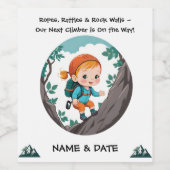 Rock Climber Adventure Theme Girl Baby Napkin Weinetikett (Einzelnes Label)
