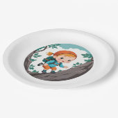 Rock Climber Adventure Theme Girl Baby Pappteller (Schrägansicht)