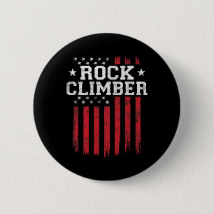 Rock Climber American Flag Usa Patriot Patriotic C Button
