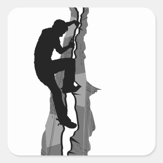 Rock Climber Bouldering Square Sticker (Vorderseite)