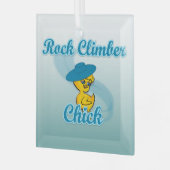Rock Climber Chick #3 Ornament Aus Glas (Vorderseite links)