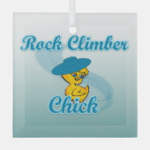 Rock Climber Chick #3 Ornament Aus Glas (Vorderseite)
