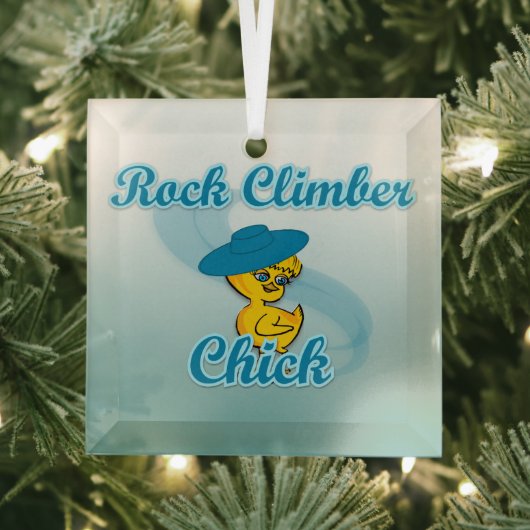 Rock Climber Chick #3 Ornament Aus Glas (Insitu)