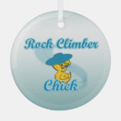 Rock Climber Chick #3 Ornament Aus Glas (Vorderseite)