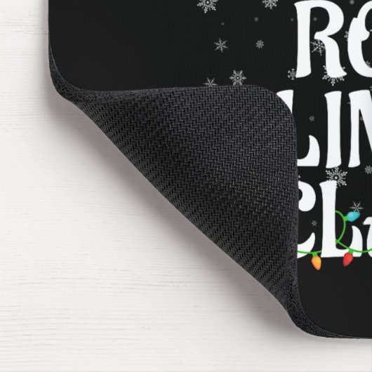 Rock Climber Claus Christmas Lights Pajama Family Mousepad (Ecke)