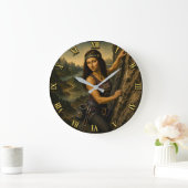 Rock Climber Funny Mona Lisa  Große Wanduhr (Zuhause)