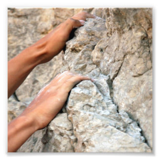 Rock Climber Hands schließen Fotodruck