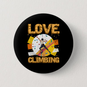 Rock Climber Liebe Klettern Rock Jock Belayer Ice Button