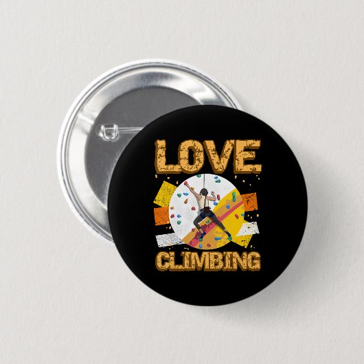 Rock Climber Liebe Klettern Rock Jock Belayer Ice Button (Vorne & Hinten)