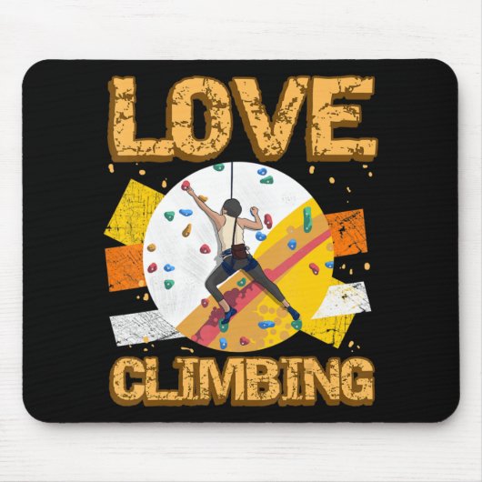 Rock Climber Liebe Klettern Rock Jock Belayer Ice Mousepad (Vorne)