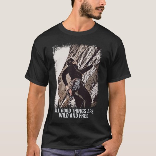 Rock Climber Motto Vintag Grunge Berggipfel T-Shirt (Vorderseite)