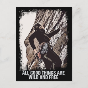 Rock Climber Motto Vintage Grunge Berggipfel Postkarte